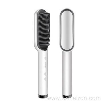 Electric Hair Straightener Brush Straight And Curl Use